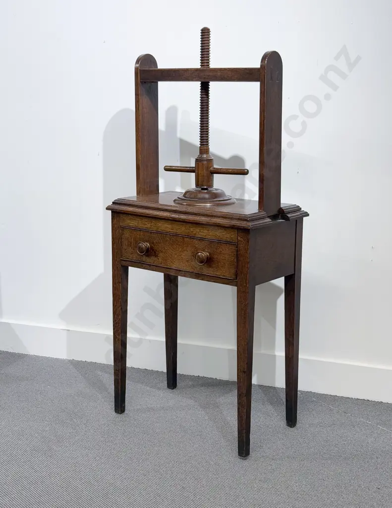 C19th Oak Book Press Image 1++