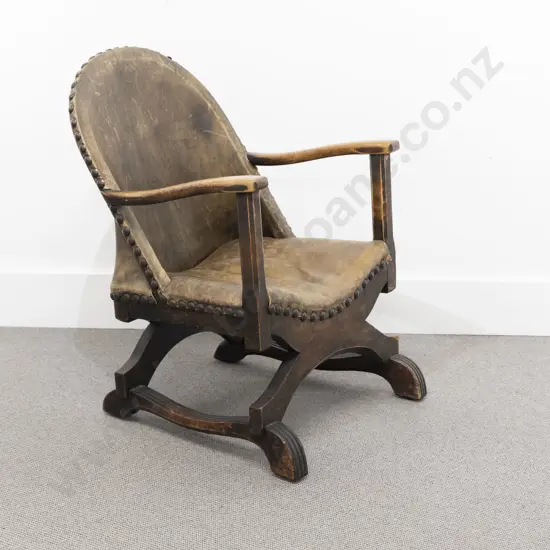 Small Edwardian Beech Armchair