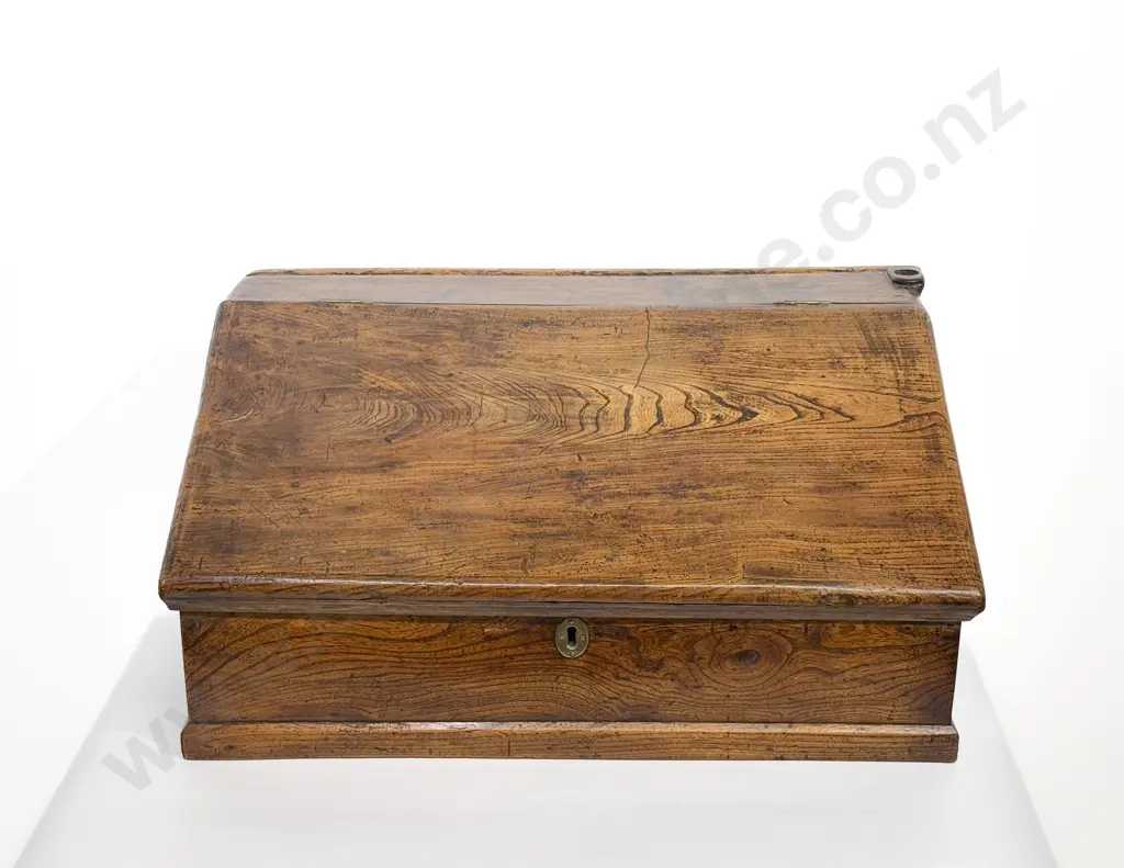 Early C19th Elm Slope Top Desk Image 1++