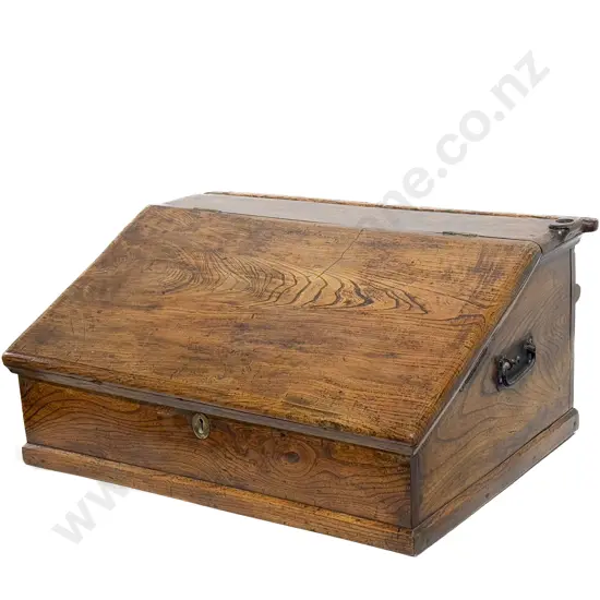 Early C19th Elm Slope Top Desk