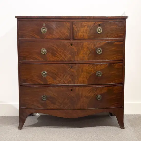 Regency Mahogany Bow Front Chest