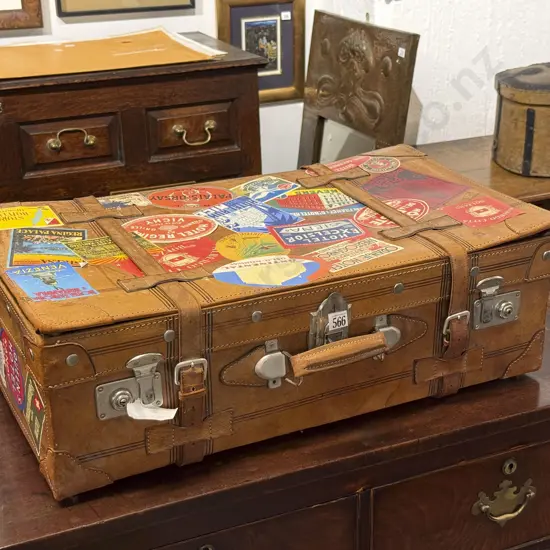 Good Quality Vintage Tan Leather Suitcase