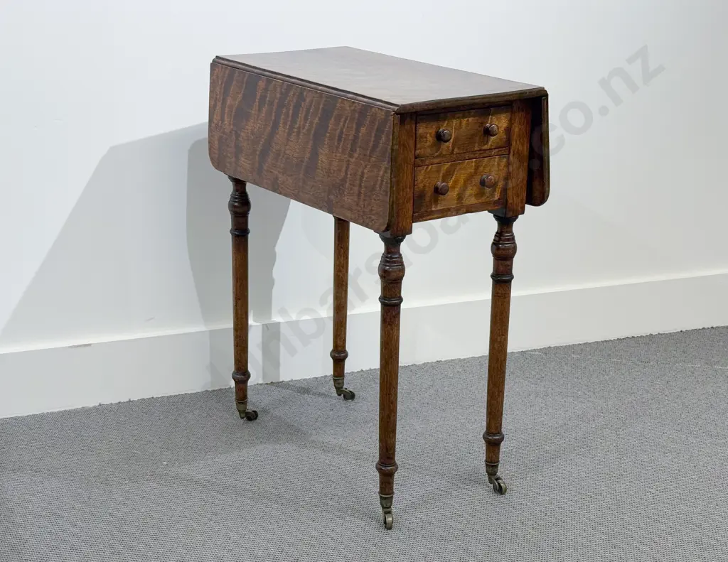 Regency Pollard Oak Drop Leaf Work Table Image 1++