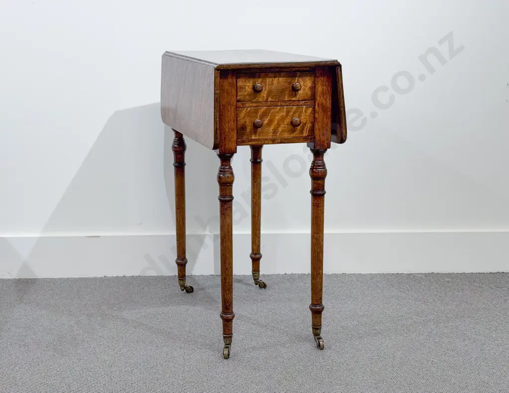 Regency Pollard Oak Drop Leaf Work Table Image 1++