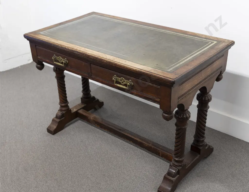 Late Victorian Aesthetic Revival Oak Desk Image 1++