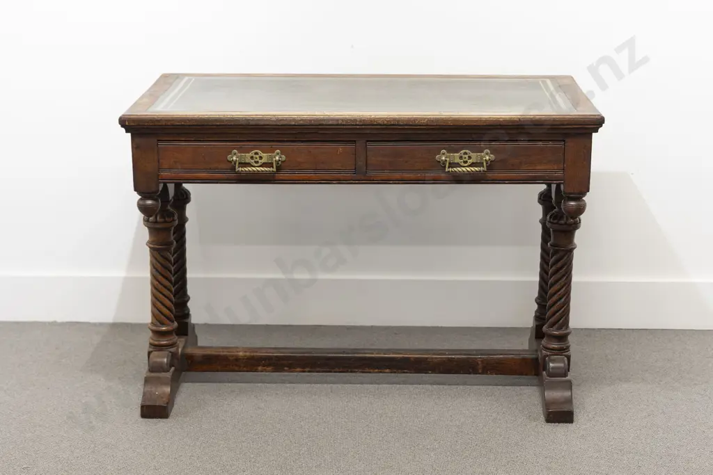 Late Victorian Aesthetic Revival Oak Desk Image 1++