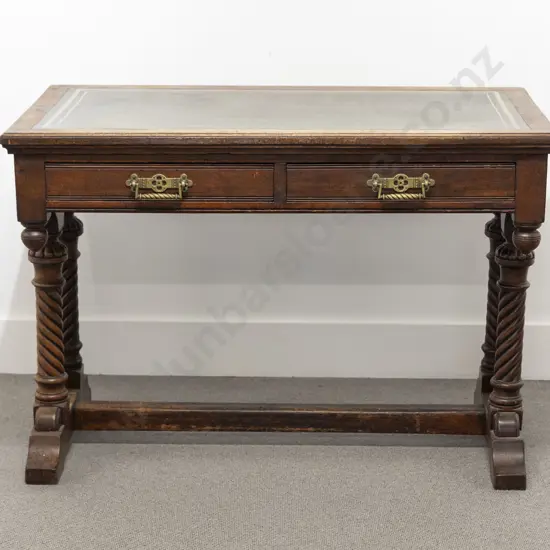 Late Victorian Aesthetic Revival Oak Desk