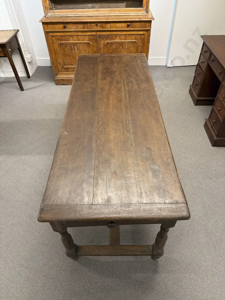 Early C19th French Provincial Oak Refectory Dining Table Image 1++