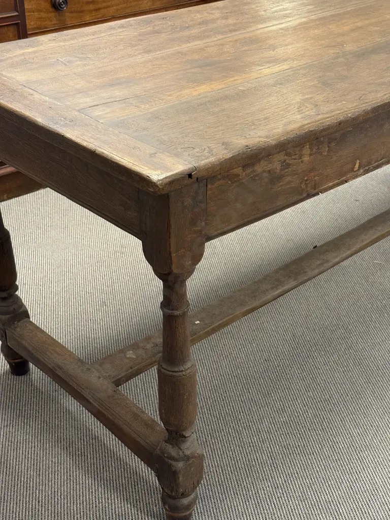 Early C19th French Provincial Oak Refectory Dining Table Image 1++