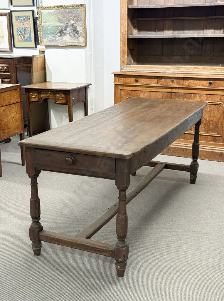 Early C19th French Provincial Oak Refectory Dining Table Image 1++