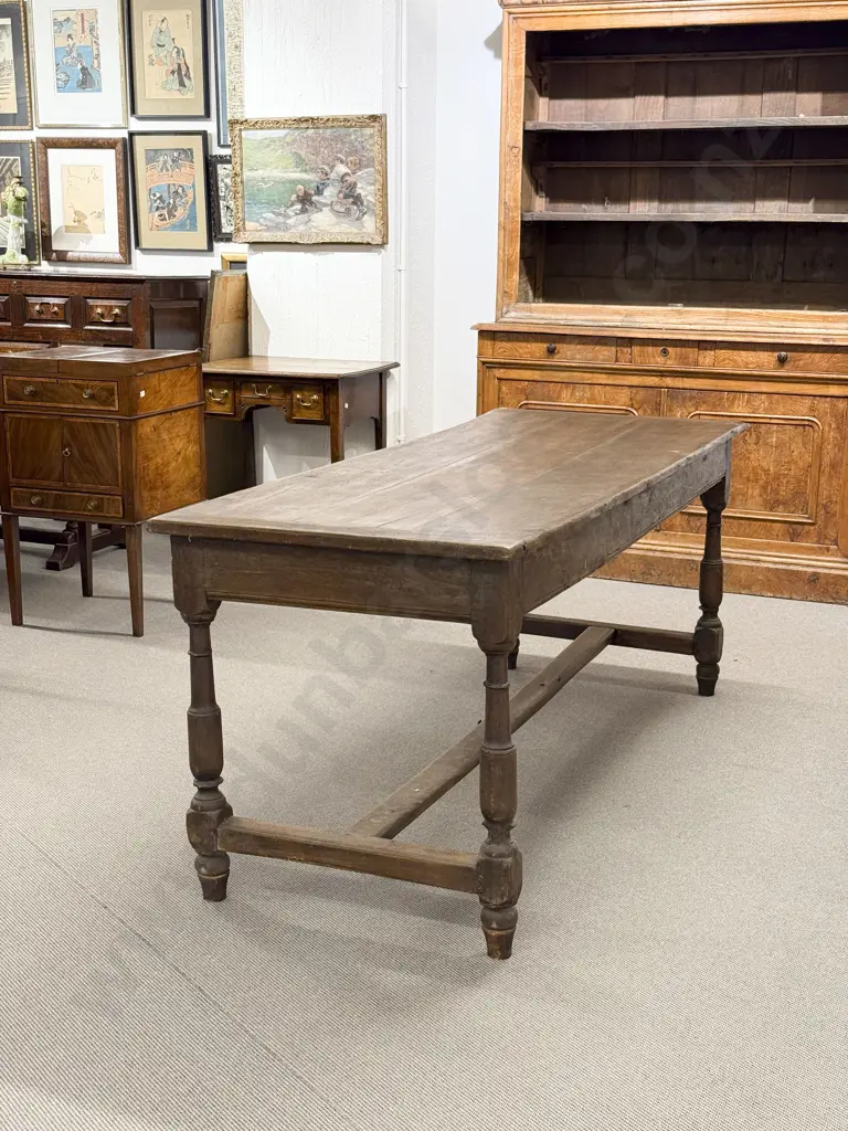 Early C19th French Provincial Oak Refectory Dining Table Image 1++