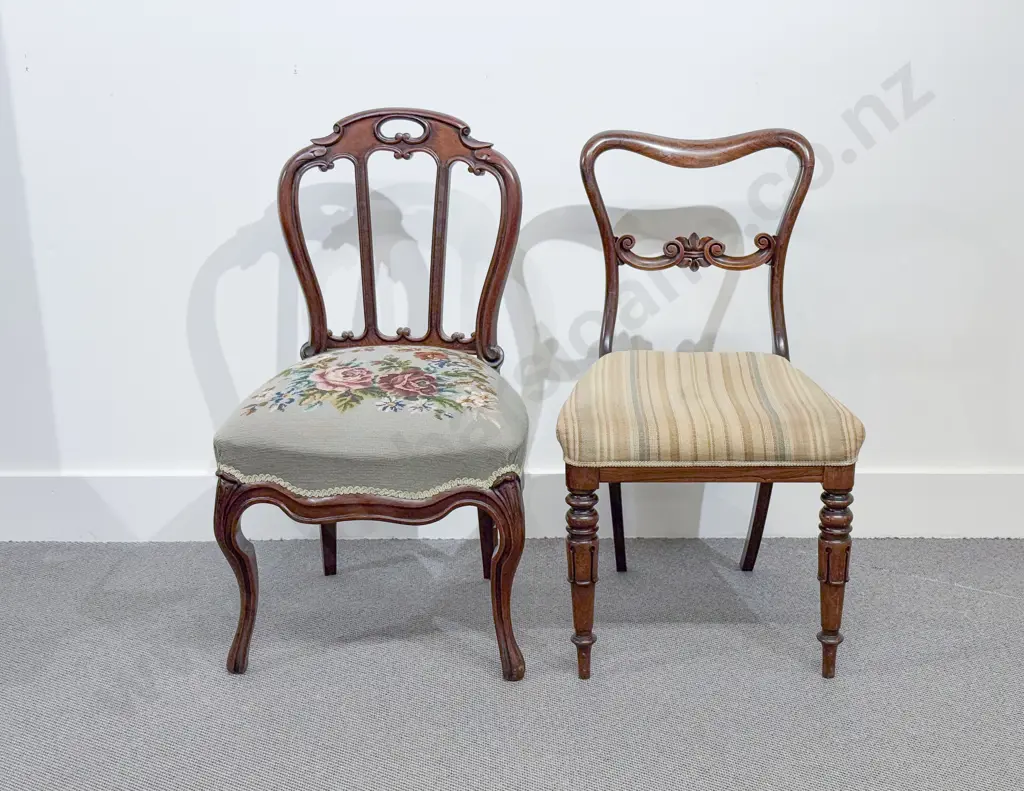 Victorian Rosewood Balloon Back Dining & Another Victorian Single Chair Image 1++
