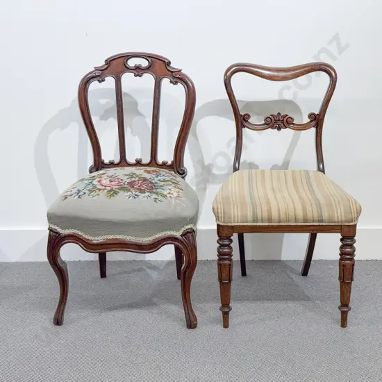 Victorian Rosewood Balloon Back Dining & Another Victorian Single Chair