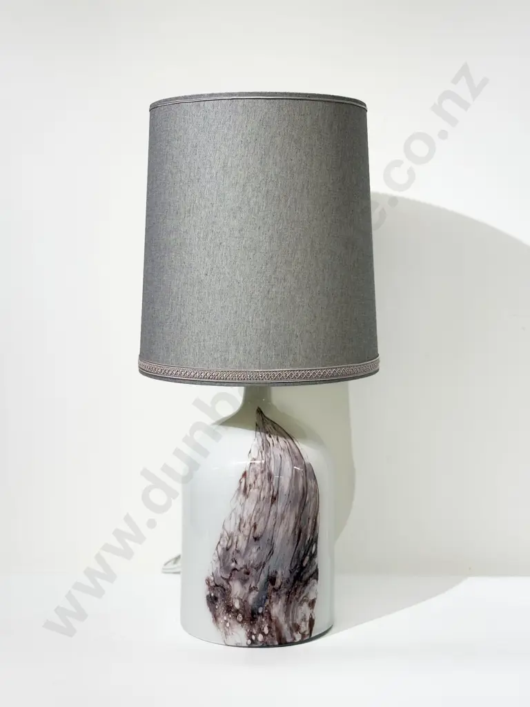 Large Holmegaard Opaque Glass Table Lamp & Shade Image 1++