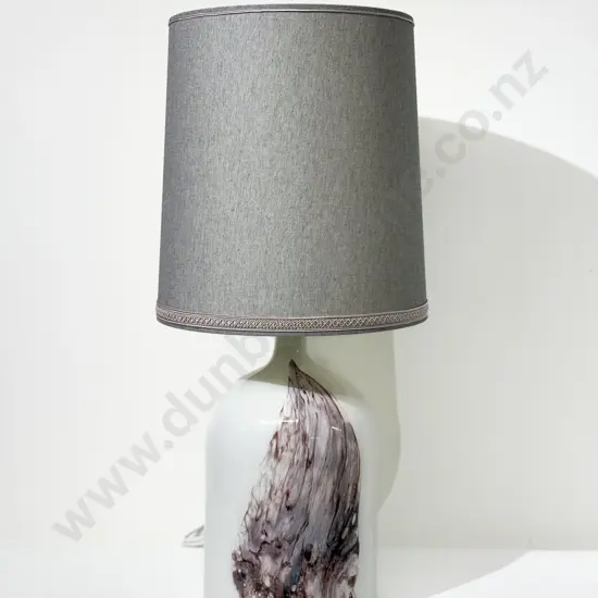Large Holmegaard Opaque Glass Table Lamp & Shade