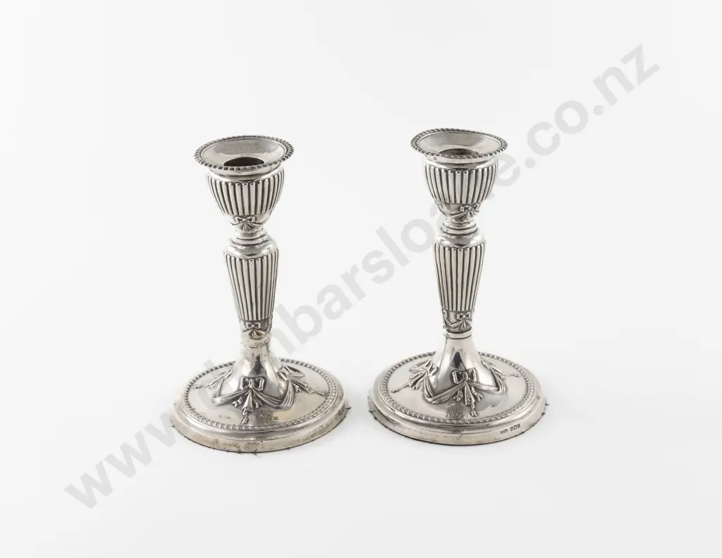 Pair Edw VII S/S Candlesticks Image 1++
