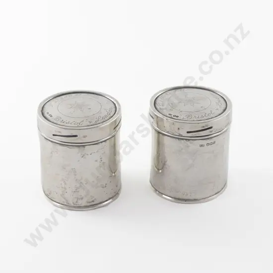 Pair Geo V S/S W D & H O Wills Cigarette Canisters by Mappin & Webb