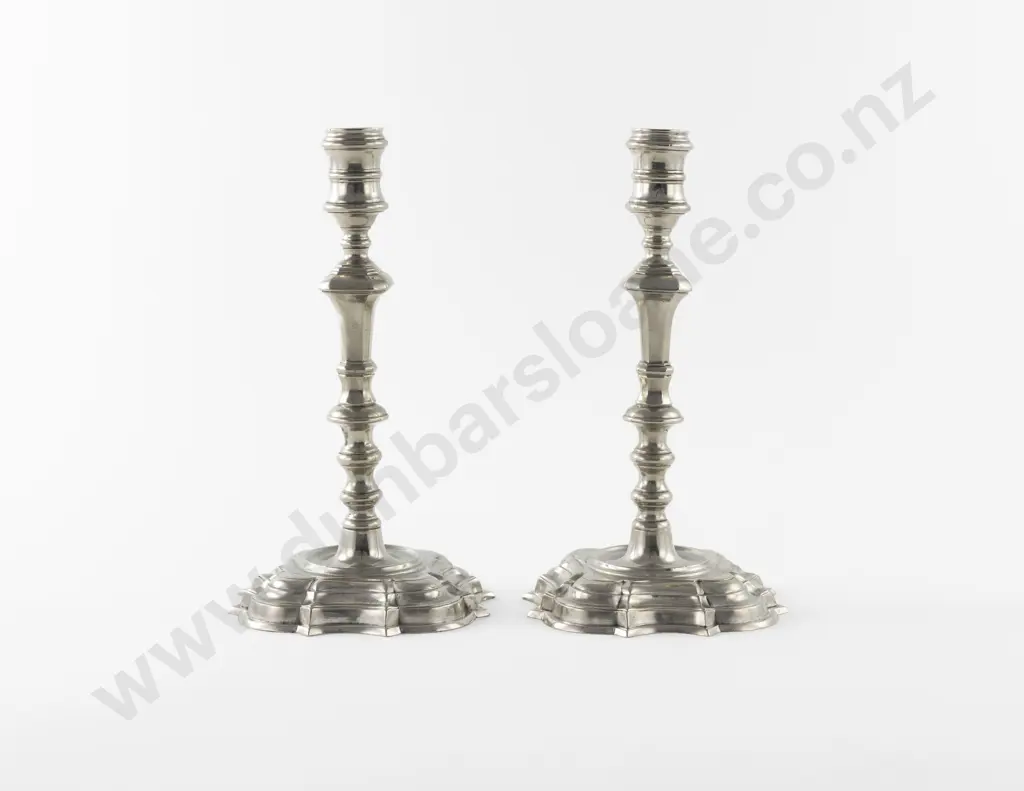 Pair Of 18th Century Chinese Paktong Candlesticks Image 1++