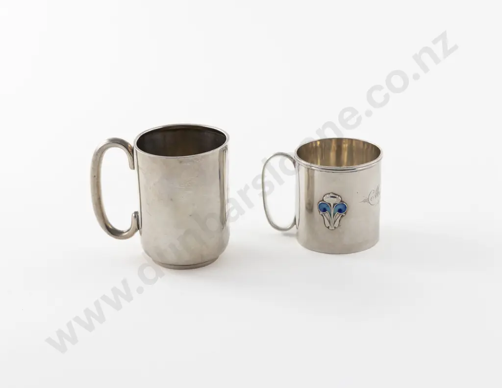 Edw VII S/S Art Nouveau Christening Mug Image 1++