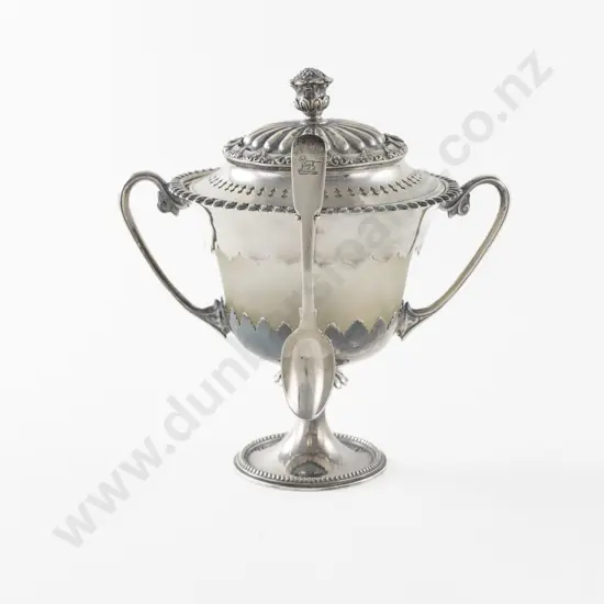 Stemmed S/P Two Handled Sugar Bowl