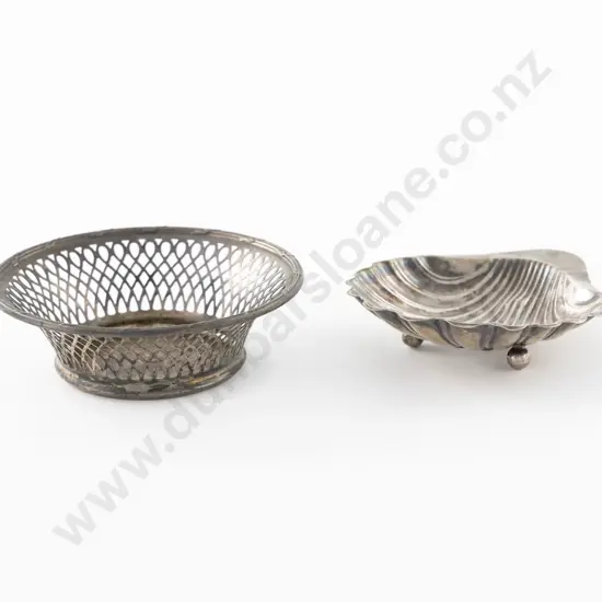S/S Circular Bon Bon Dish & Scallop Shaped Butter Dish