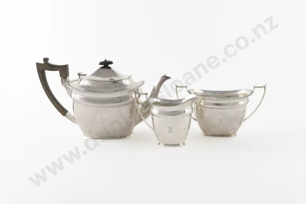 Edw VII S/S 3 Piece Teaset Image 1++