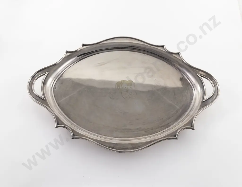 Oval Two Handled Drinks Tray By Walker & Hall Image 1++