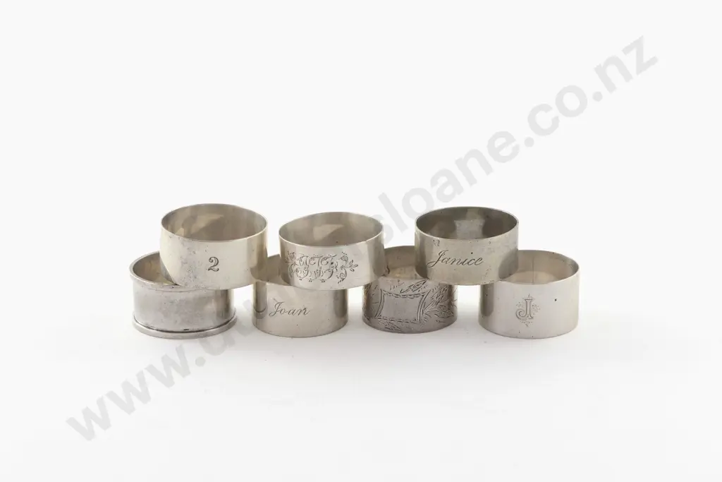 7 Various NZ S/S Napkin Rings Image 1++