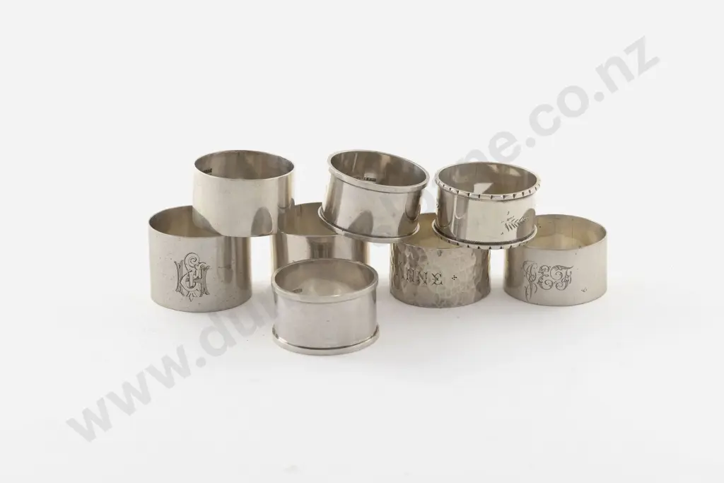 8 Various NZ S/S Napkin Rings Image 1++