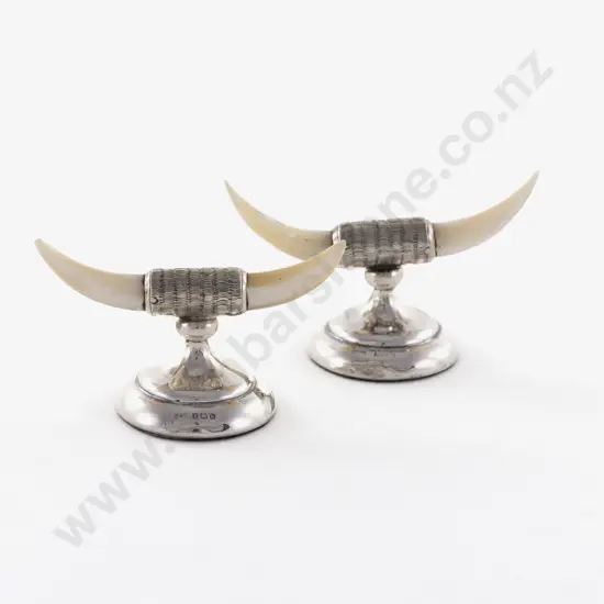 Pair Edw VII S/S & MOP Knife Rests