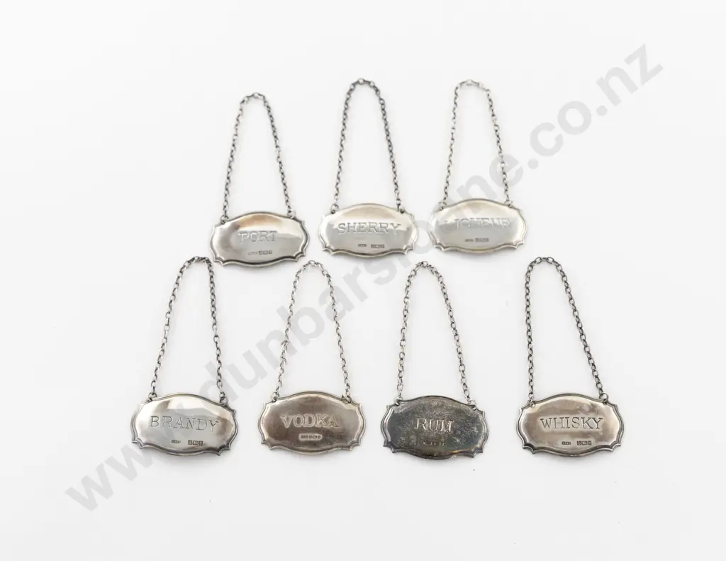 Set Of 7 Modern S/S Decanter Labels Image 1++