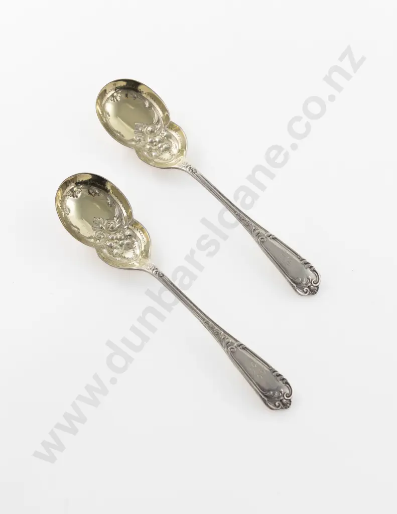 Pair Edw VII S/S Berry Spoons Image 1++