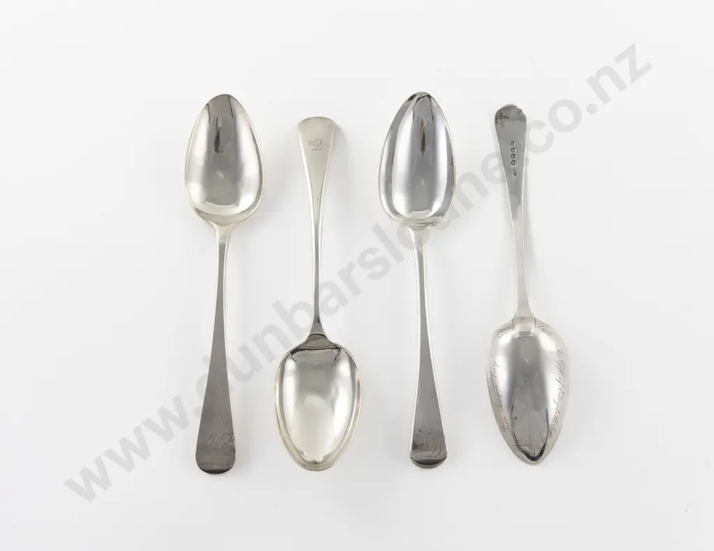 4 Various S/S Old English Pattern Tablespoons Image 1++