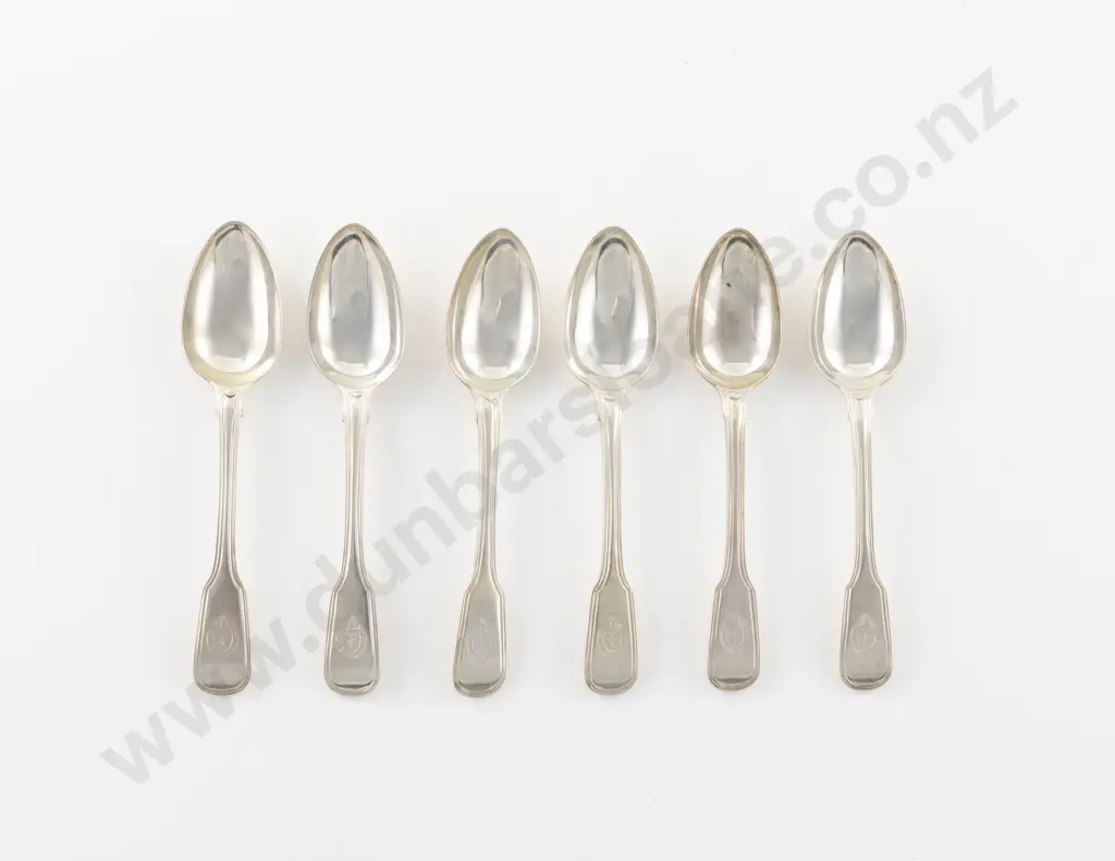 Set Of 6 Geo III S/S Teaspoons Image 1++