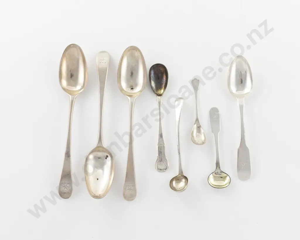 3 Geo III S/S Dessert Spoons Image 1++