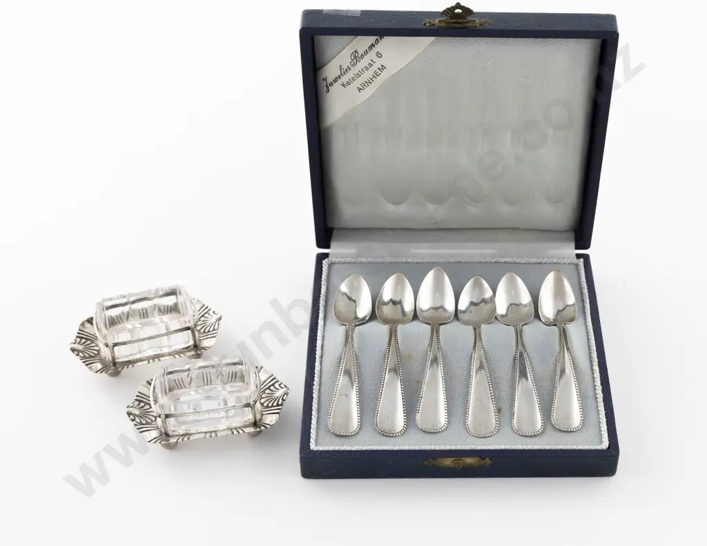 Cased Set 6 Dutch Silver Coffee Spoons Image 1++