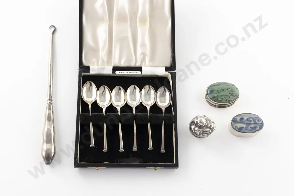 Cased Set 6 S/S Seal Top Coffee Spoons Image 1++