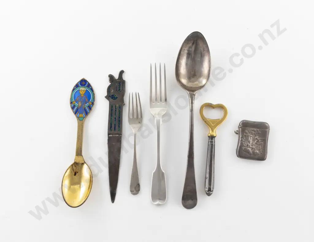 Danish S/S Gilt & Coloured Enamel Commemorative Spoon (1984) Image 1++