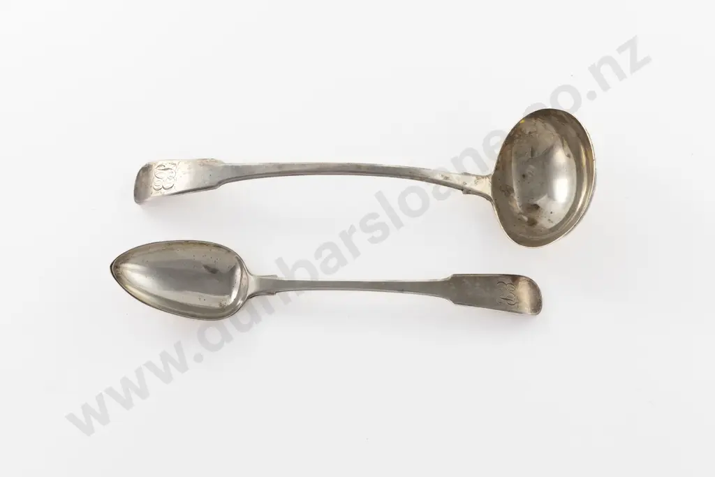Geo IV S/S Soup Ladle & Basting Spoon By William Bateman Image 1++