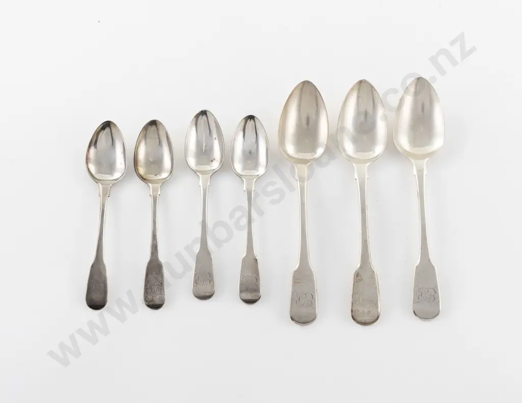 3 Geo IV S/S Dessert Spoons & 4 Teaspoons By William Bateman Image 1++