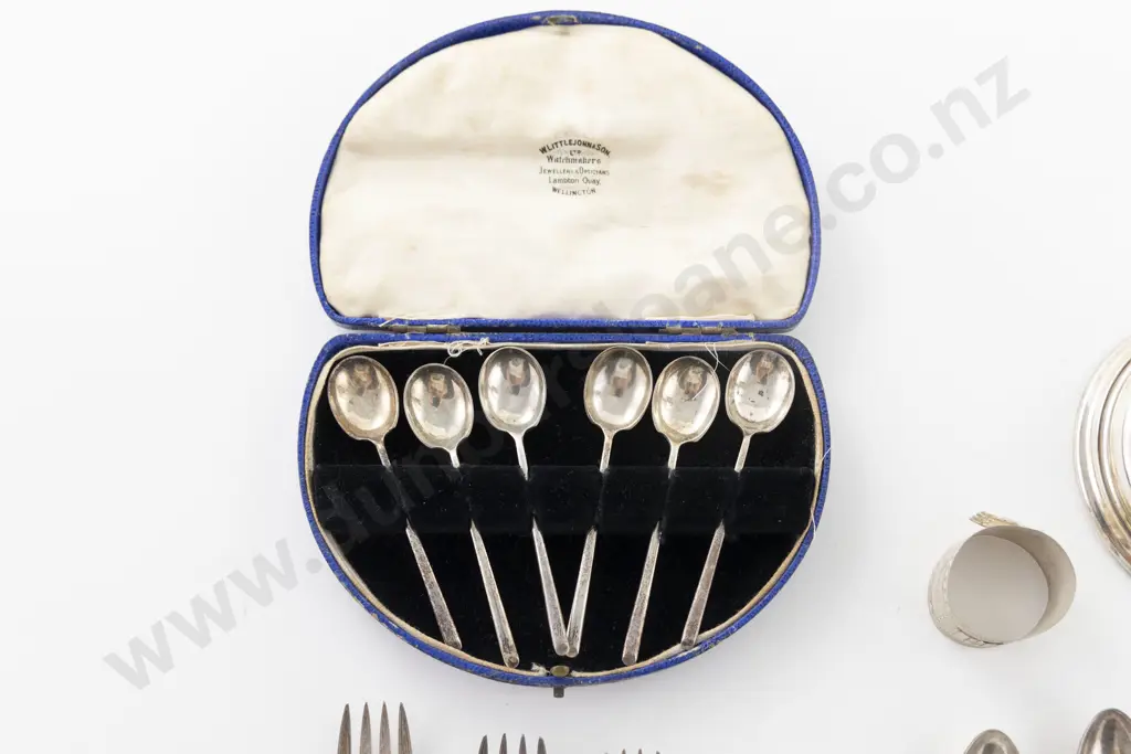 Cased Set Of 6 Geo V S/S Coffee Spoons Image 1++