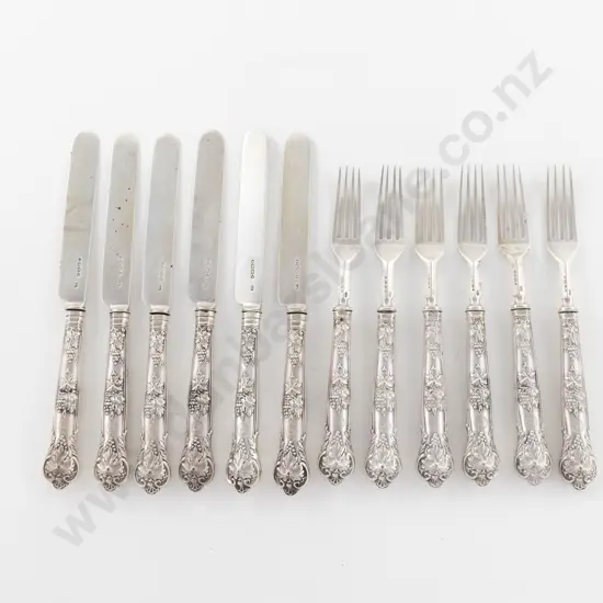 Set Of 6 Vict S/S Dessert Knives & 6 Forks