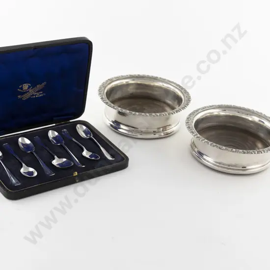 Pair Of Vict S/P Wine Coasters