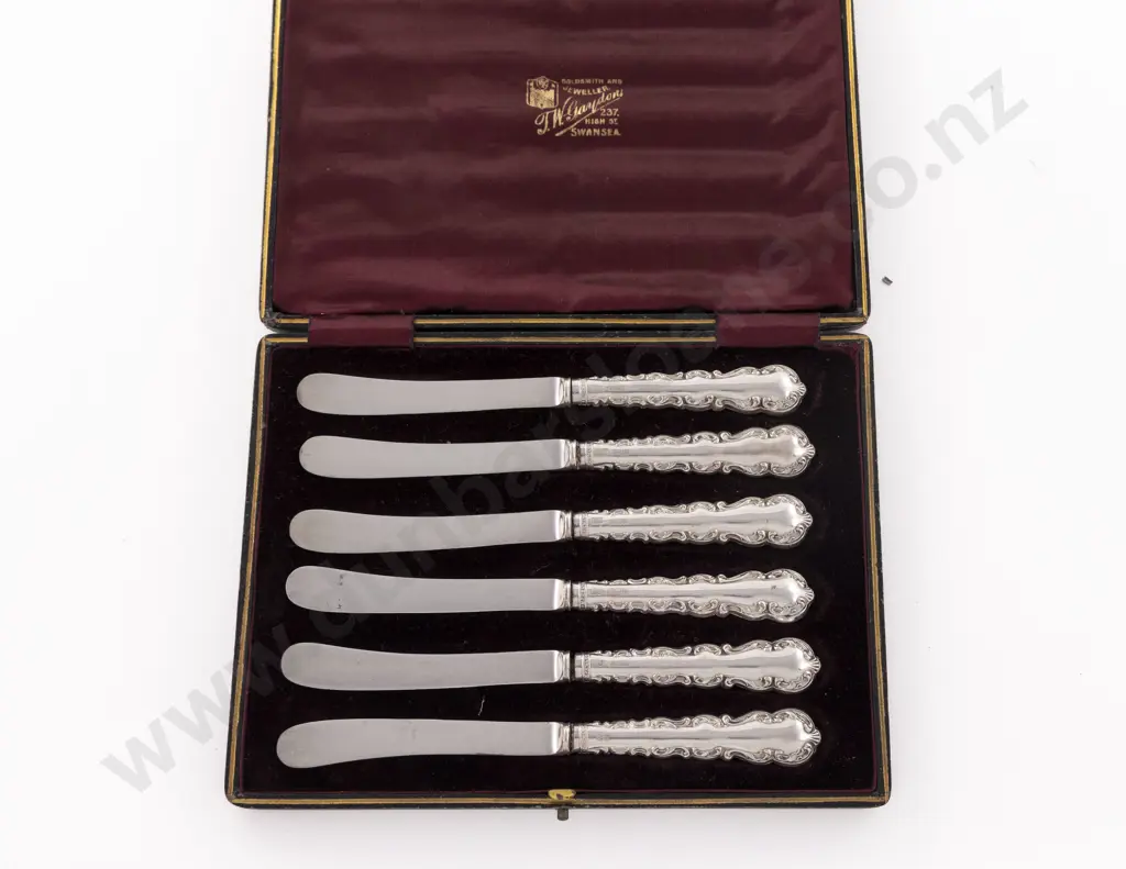 Cased Set Of 6 S/S Handled Afternoon Tea Knives Image 1++