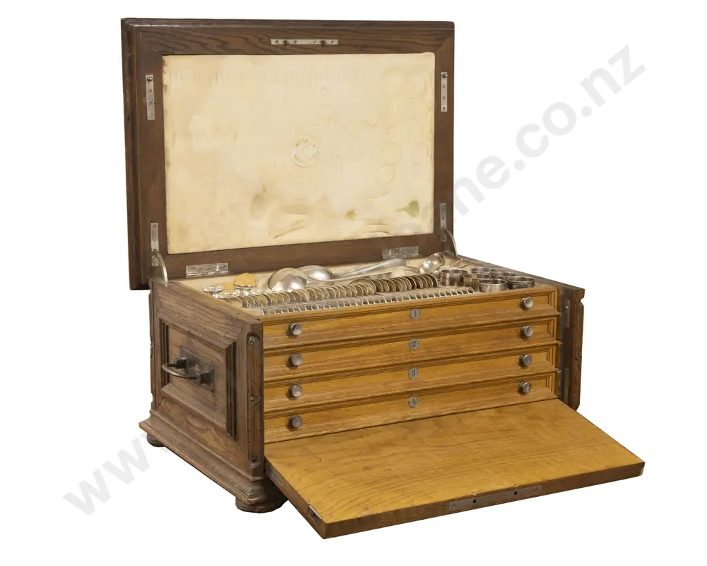 An Extensive & Impressive 184 Piece Oak Canteen Of Cutlery By Krupps Of Berndorf Image 1++