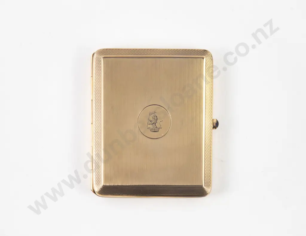 Early C20th Gold Plated Cigarette Case Image 1++
