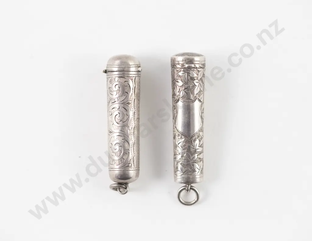 Vict & Edw S/S Engraved Cheroot Cases Image 1++