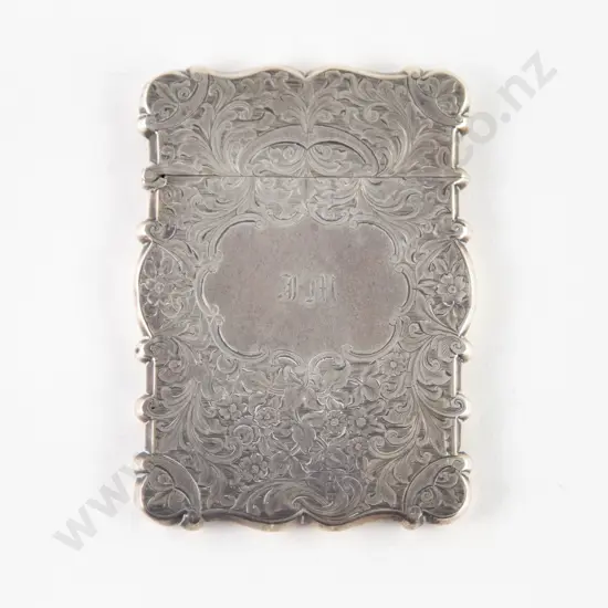 Victorian S/S All Bright-cut Engraved Calling Card Case