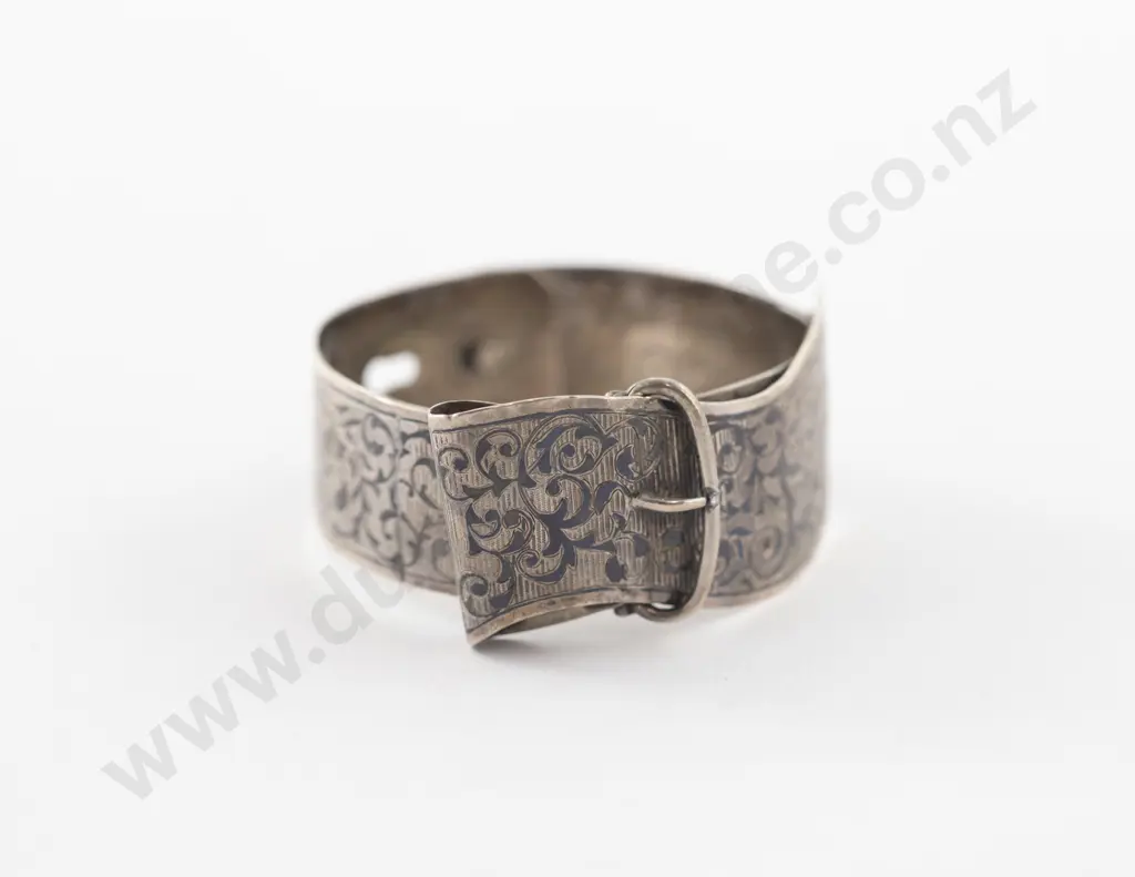 C19th Russian Silver and Niello Buckle Bangle Image 1++