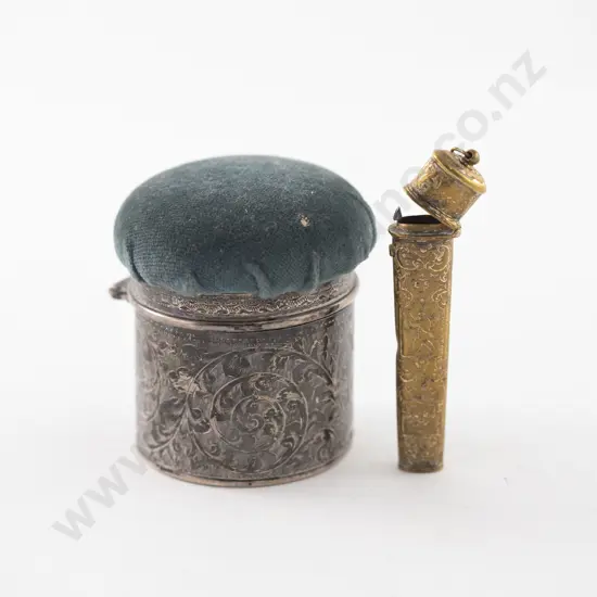 Edw VII S/S and Niello Vanity/Pin Box